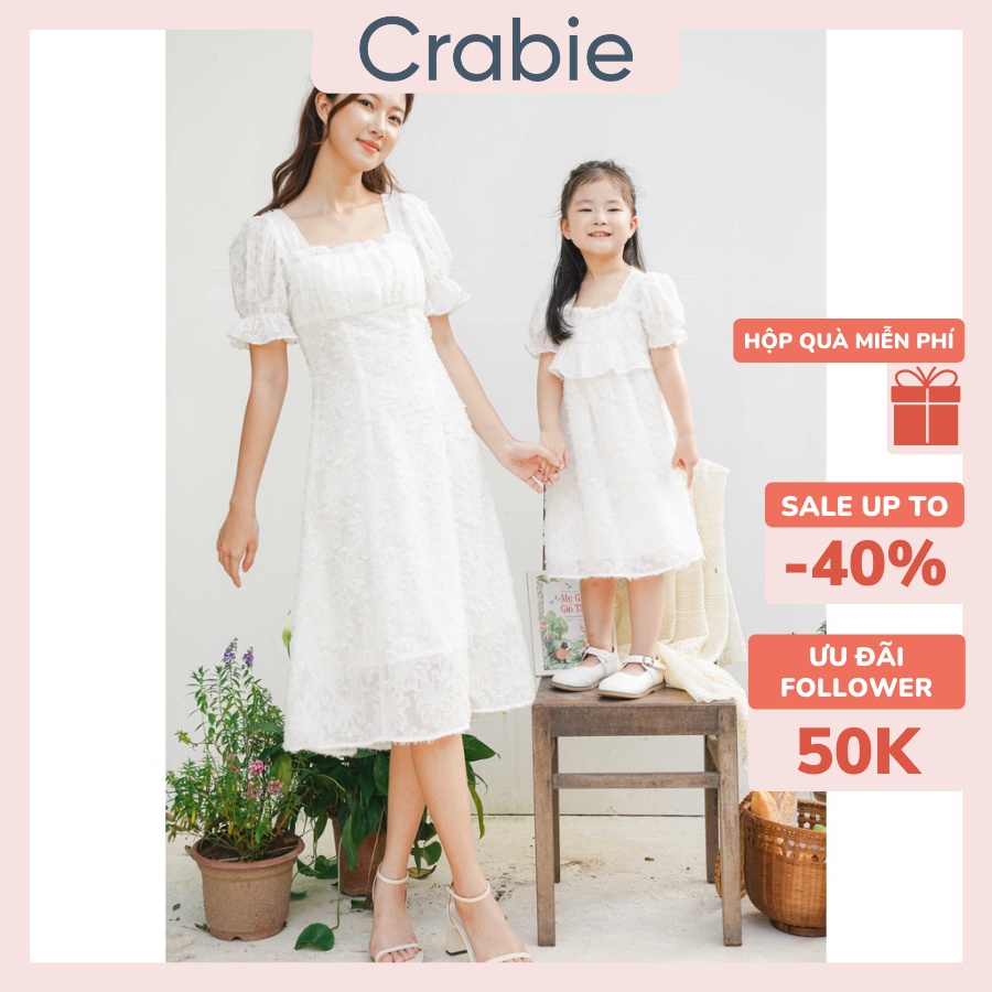 Váy bé gái CRABIE bèo nhún ngực Hoa nổi dự tiệc xinh xắn cho bé từ 3,4,5,6,7,8,9,10 tuổi - Mandy Dress