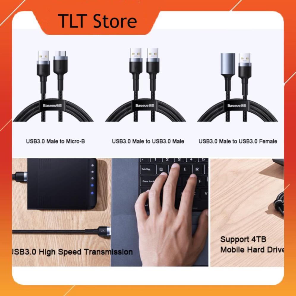 Cáp nối dài Baseus Cafule USB3.0 Male to USB3.0 Female/ Micro-B /USB3.0 Male LV684