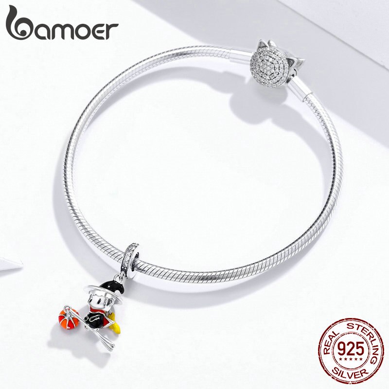 Mặt dây chuyền Bamoer BSC240 bằng bạc 925 hình phù thủy xinh xắn cho nữ