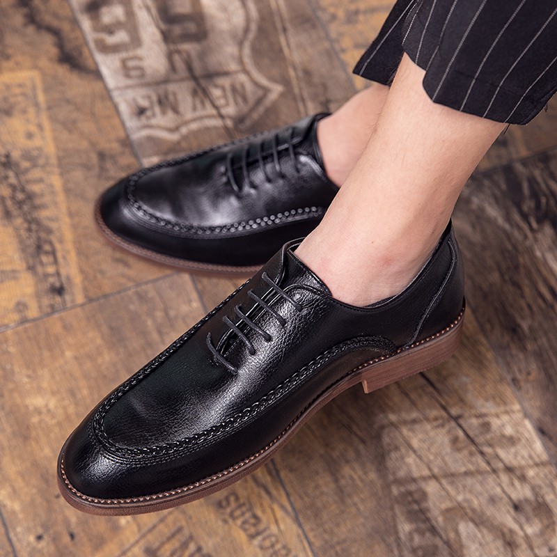 Giày tây chất liệu mềm mại thoáng khí thời trang công sở thanh lịch cho nam size 38~47