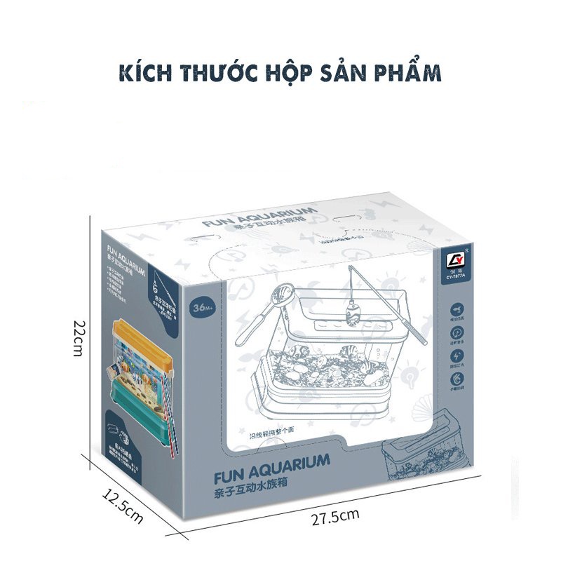 Bể cá đồ chơi cao cấp có cá đồ chơi để bé câu cá, đồ chơi câu cá có âm nhạc và đèn sáng-Beekids