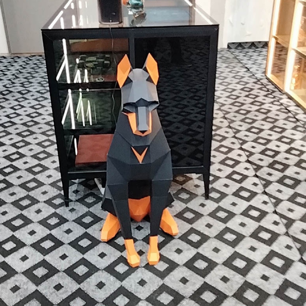 Mô Hình Chó Doberman 3d Handmade 100CM Màu Đen Trang Trí Phòng Trẻ Em