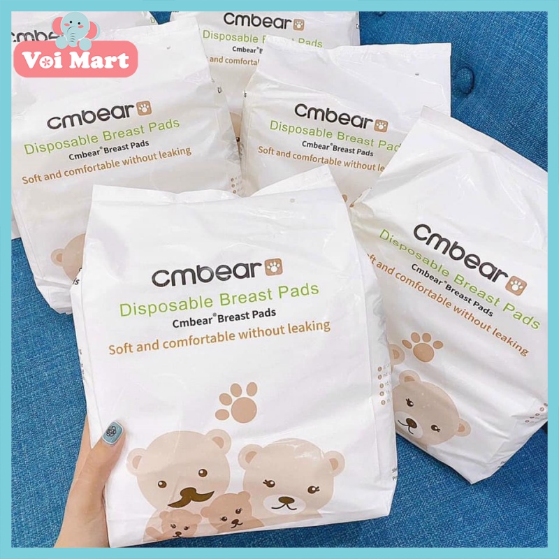 💦HOT💦Miếng Lót Thấm Sữa CMBear Bịch 108 Miếng Siêu Chống Thấm, Chống Tràn, An Toàn, Tiết Kiệm