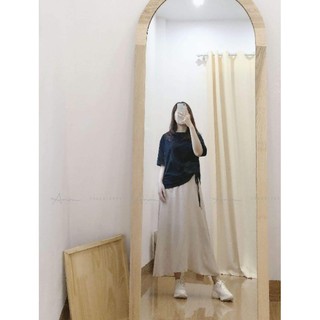 Ảnh thật chân váy xuông dài đen be Chân váy dài đến mắt cá chân