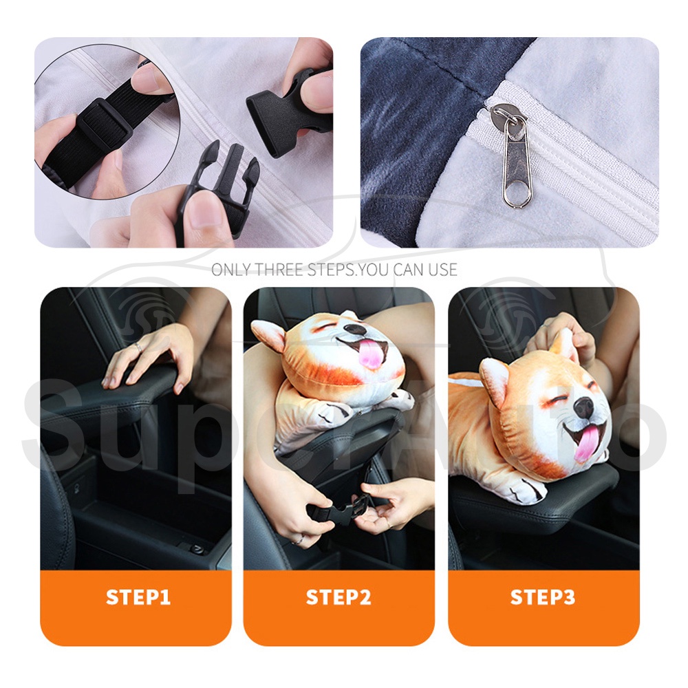 SuperAuto Hộp Đựng Khăn Giấy Hình Chó Mèo 3D Dễ Thương Cho Xe Hơi Phụ KiệN Ô Tô