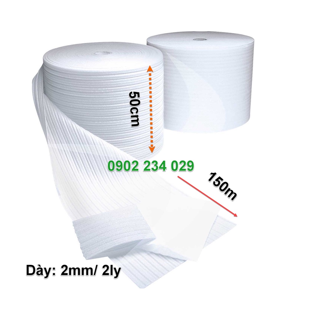 Cuộn Foam Dày 2ly Cao 50cm Dài 150m