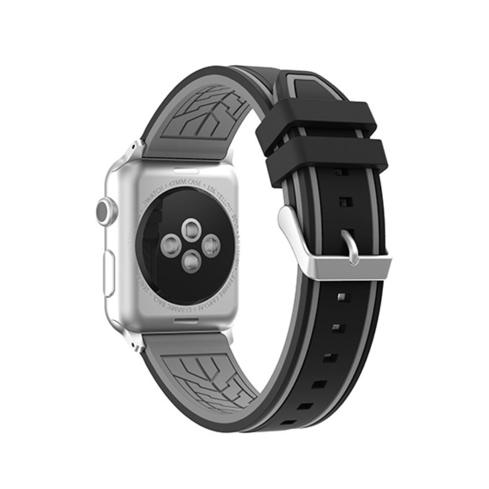 Dây đeo thay thế chất liệu silicon phối 2 màu thời trang cho Apple Watch Series 1 2 3 4 5 6 SE 7