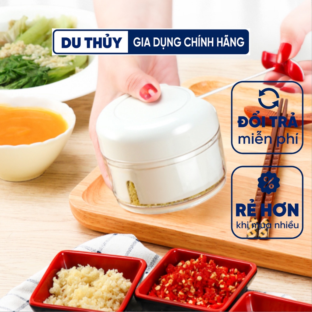 Dụng cụ xay nhuyễn tỏi ớt cầm tay đa năng tiện lợi, kéo tay đa năng thế hệ mới hàng loại 1