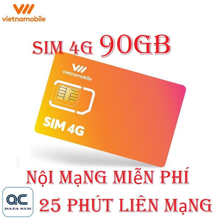Sim 4G vietnamobile Phát Lộc 90GB gọi miễn phí 25 phút liên mạng