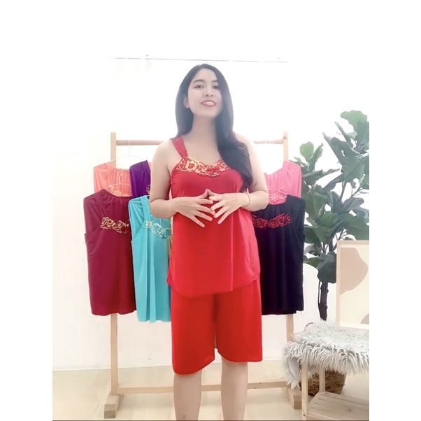 Sale tồn kho - Đồ bộ thun lạnh hai dây bản to quần Lửng &lt; 62kg