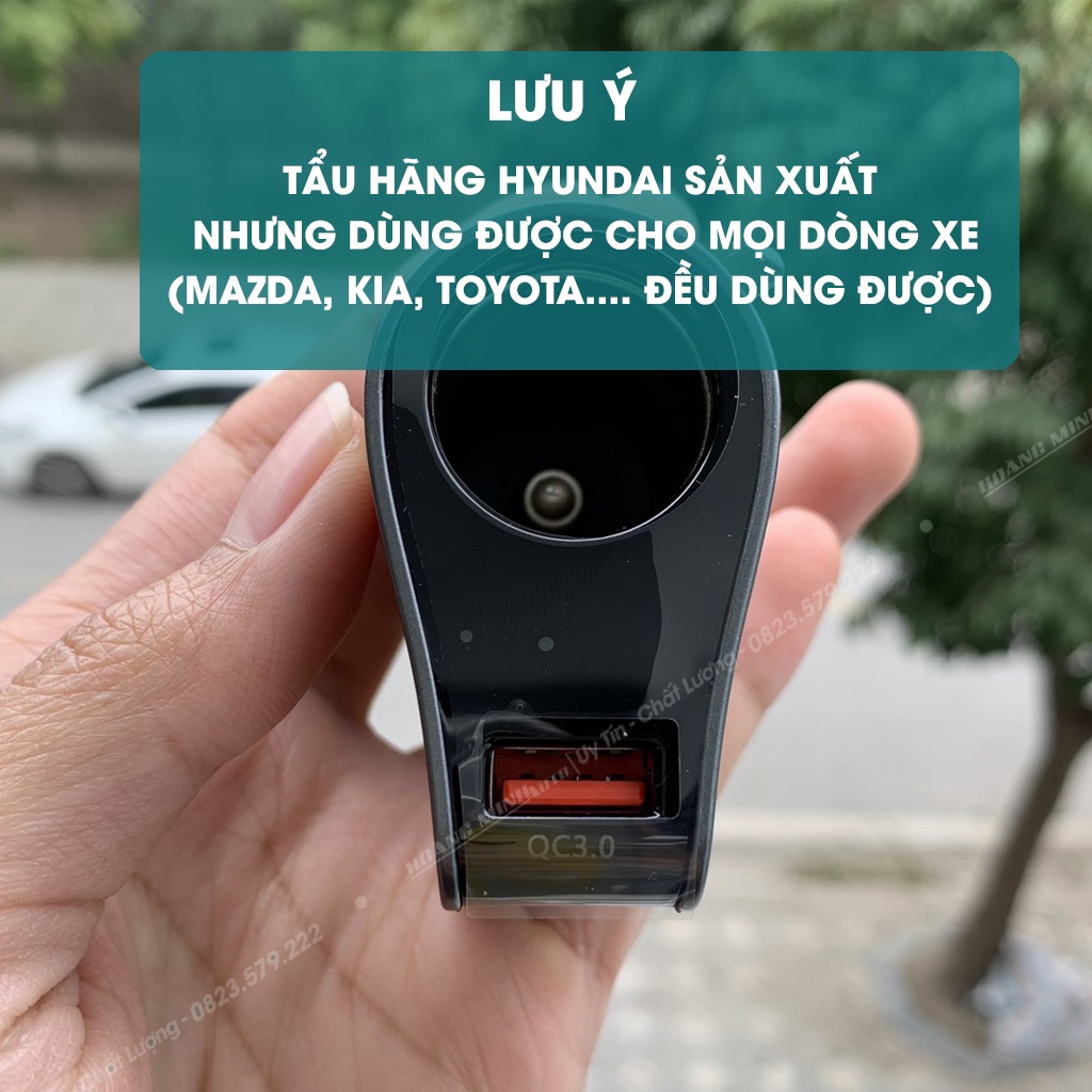 Tẩu Sạc ô tô, xe hơi Hyundai HY-10 gồm 1 Tẩu Tròn (3 USB Nhỏ) - Có đèn led báo điện áp ac quy