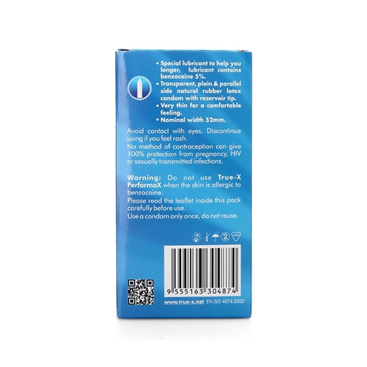 Bao Cao Su TrueX Performax (Hộp 12C) - Dòng Bcs Siêu Mỏng, Giúp Duy Trì Lửa Yêu. Bcs Nhật Bản