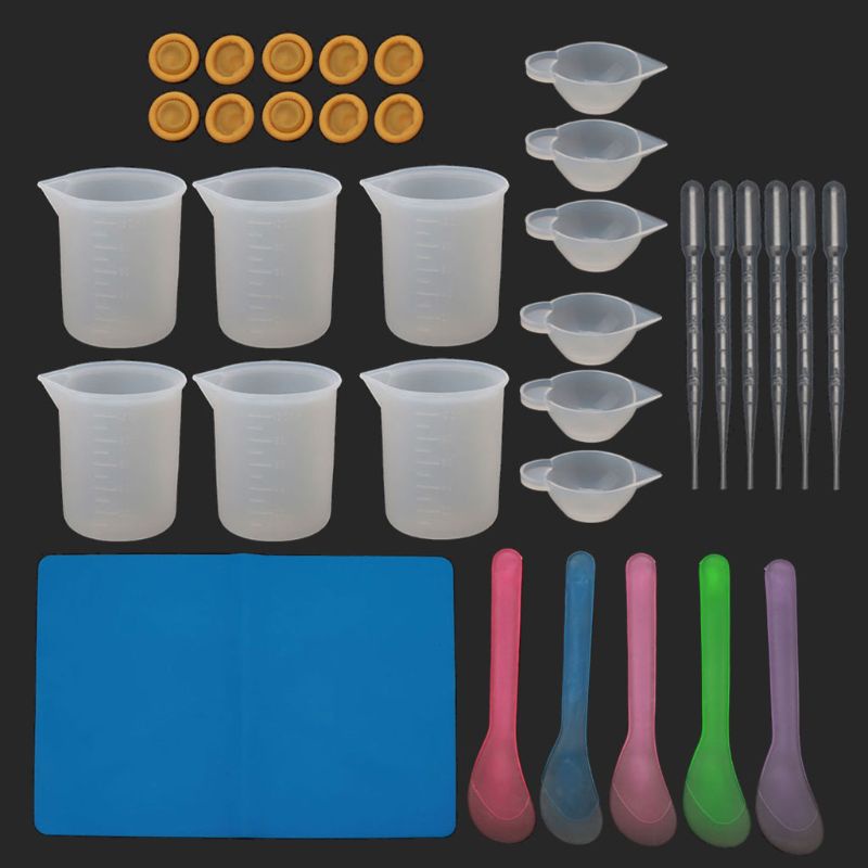 Sa Set 34 Cốc Nhựa Hỗ Trợ Trộn Vật Liệu Epoxy Resin