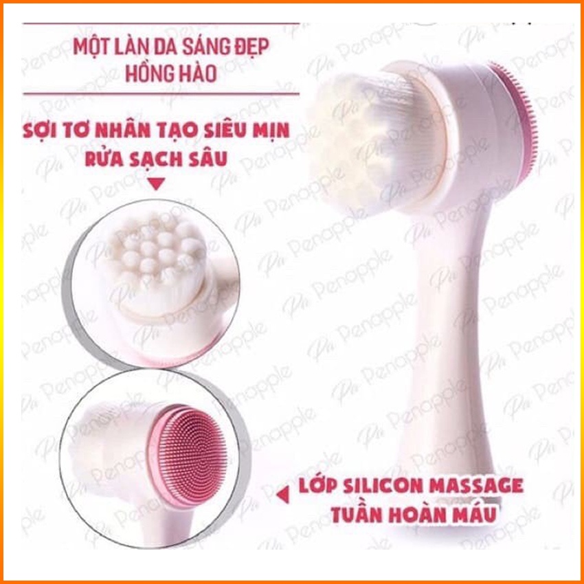 Cọ rửa mặt 2 đầu silicon giúp loại bỏ bụi bẩn bã nhờn se khít lỗ chân lông hiệu quả ECOTITT CRM01