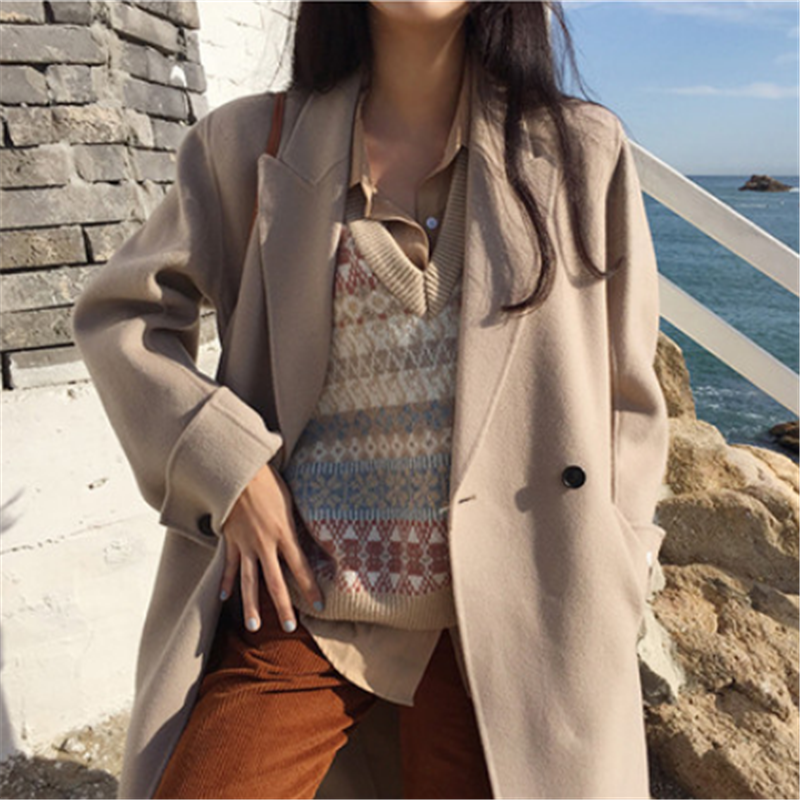 Áo Len Không Tay Cổ Chữ V Form Rộng Theo Phong Cách Retro Hàn Quốc | BigBuy360 - bigbuy360.vn