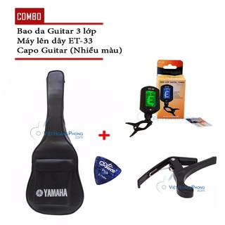 Combo bao da 3 lớp Guitar + Máy lên dây + Capo + Phím gãy