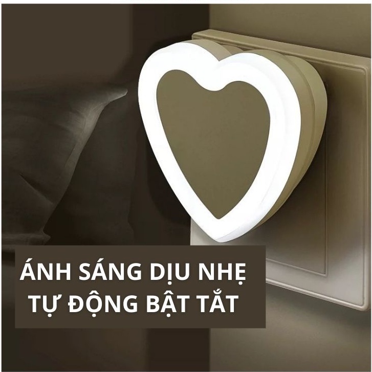 Đèn ngủ cảm ứng ánh sáng, bóng ngủ led mini cảm biến cắm điện tự động bật tắt dễ thương decor phòng ngủ