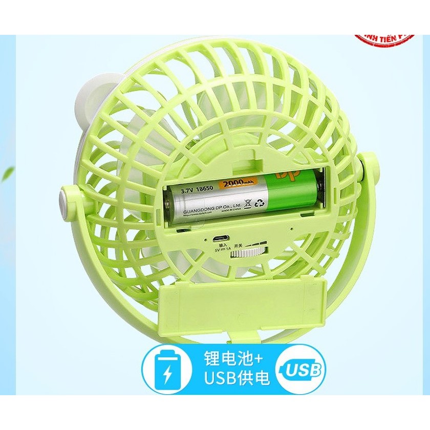 [Giá Hủy Diệt] Quạt Sạc Kẹp Bàn Văn Phòng DP - 7608