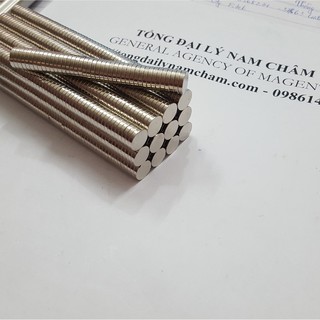 Nam châm viên trắng mỏng 9x2mm