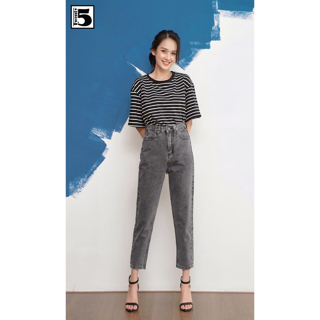 Quần jeans baggy nữ lưng cao tôn dáng Twentyfive 3754M