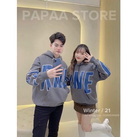 Áo hoodie nỉ đôi nam nữ phong cách Hàn Quốc chữ RNE 82362 PAPAA SHOP | BigBuy360 - bigbuy360.vn