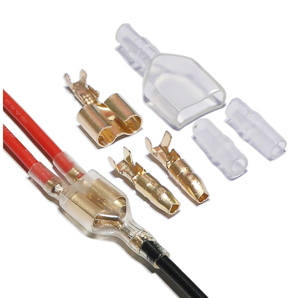 Bộ 10 đầu ghép nối dây điện 4.0mm trong suốt 1:2