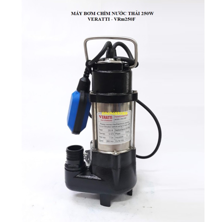MÁY BƠM CHÌM NƯỚC THẢI VERATTI VRm-250F - 250W ( HÀNG CHÍNH HÃNG)