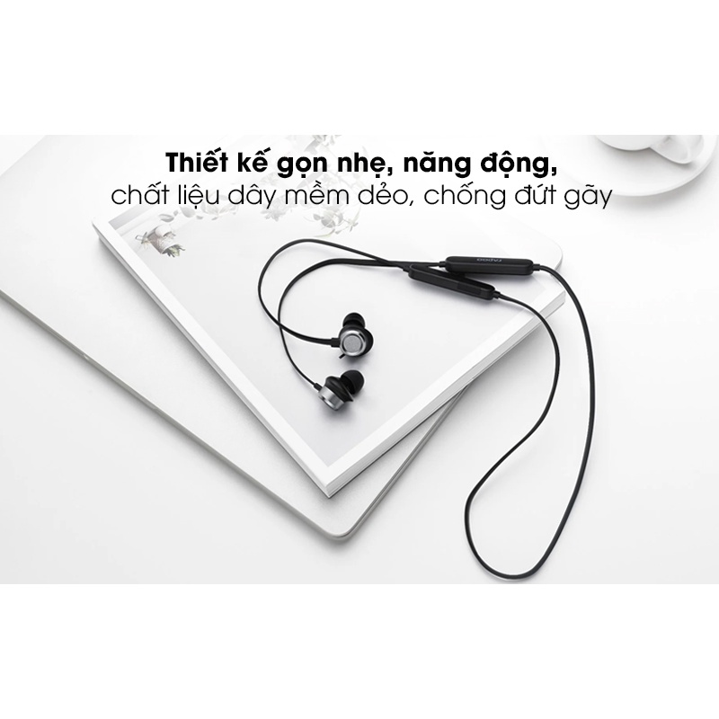 Tai nghe Bluetooth nhét tai Rapoo S150 Đen - Thời gian sử dụng 7 tiếng