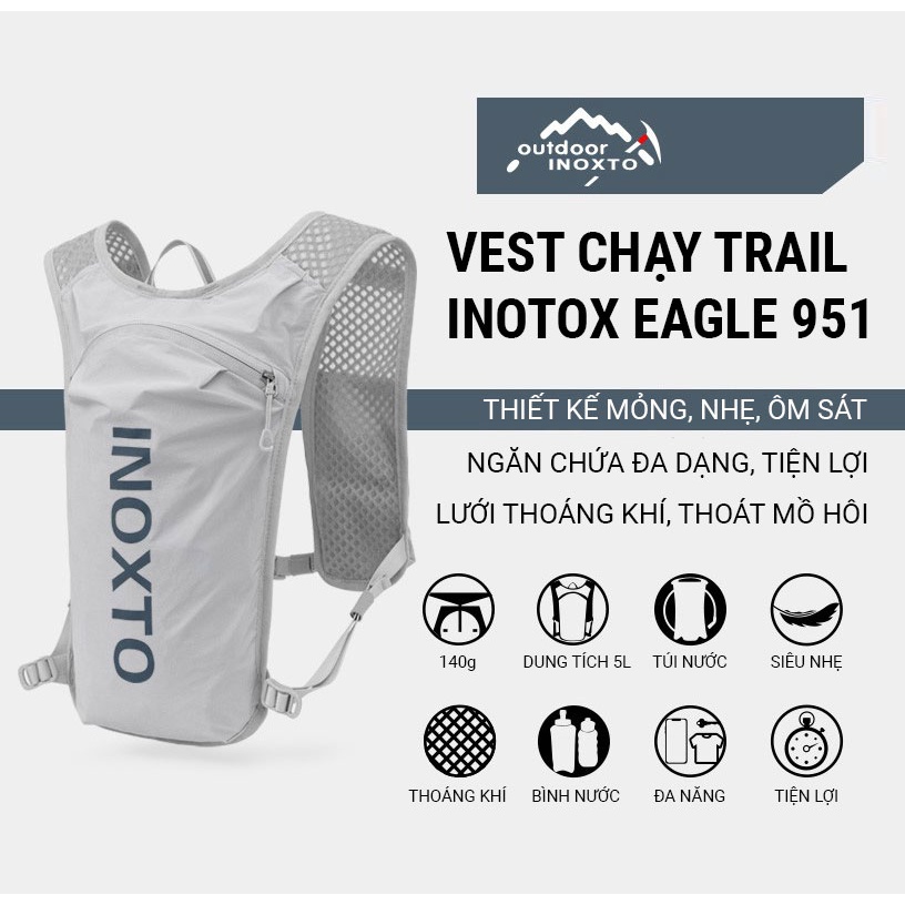 Balo Chạy Bộ Đạp Xe 5L Inoxto Running Cycling Bag| Vest chạy trail INOXTO Eagle 591 5L