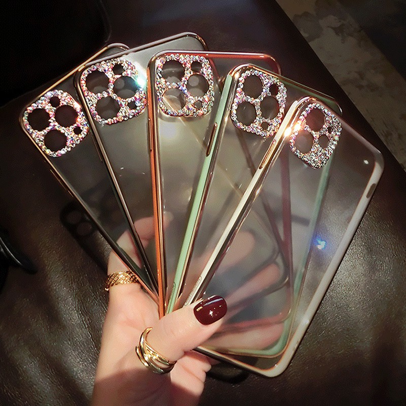 Ốp Điện Thoại Đính Kim Cương Giả Lấp Lánh Cho iPhone 11 Pro Max X XR XS 8 7 Plus