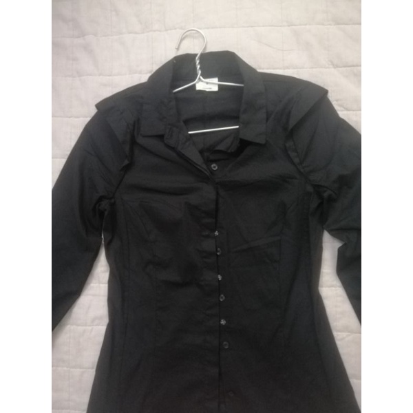 Áo sơmi hàng xi co giãn nhẹ đen mã 31.