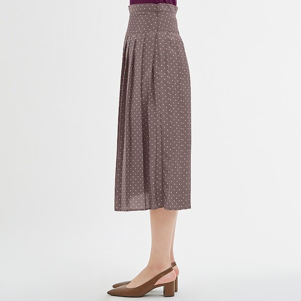 Chân váy nữ xếp ly midi chấm kẻ quyến rũ của GU - Nhật Bản | BigBuy360 - bigbuy360.vn