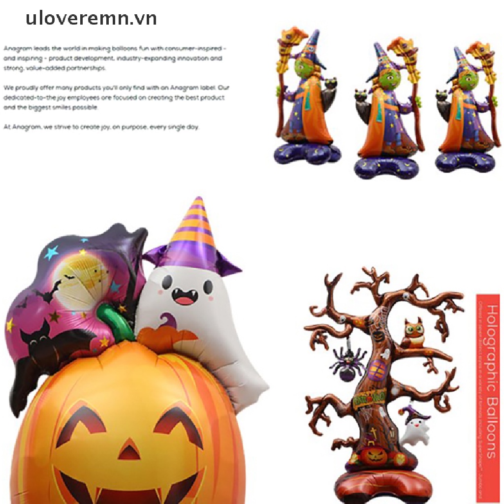 Bong Bóng Lá Nhôm Hình Phù Thủy Bí Ngô Trang Trí Tiệc Halloween