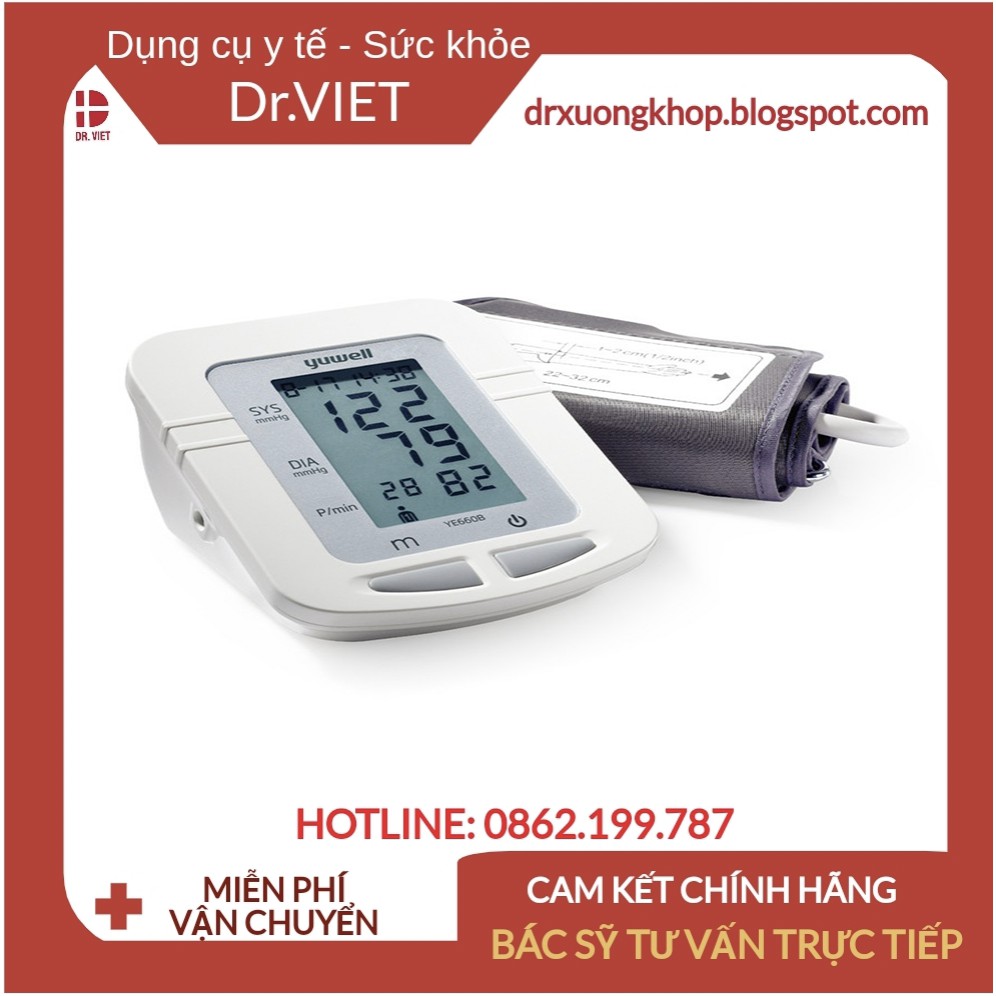 Máy đo huyết áp bắp tay YUWELL YE660B chính hãng-Linh kiện của máy đo huyết áp được nhập khẩu từ Nhật Bản