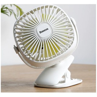 Quạt tích điện mini để bàn có đèn, kẹp cạnh bàn - Baseus Box clamping Fan