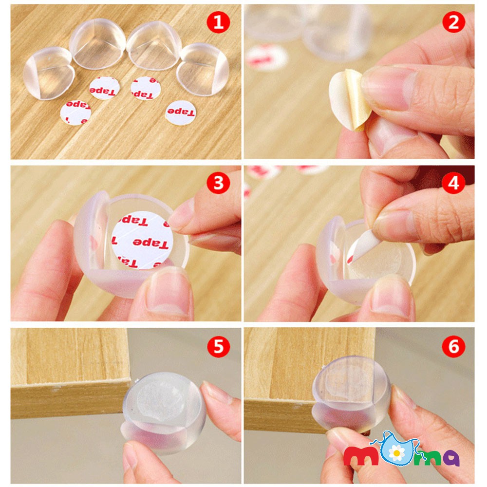 Bộ 4 Miếng Bọc Góc Bàn, Che Cạnh Bàn, Bọc Góc, Tủ, Gường, Nẹp Góc Silicon Trong Suốt Chống Va Đập