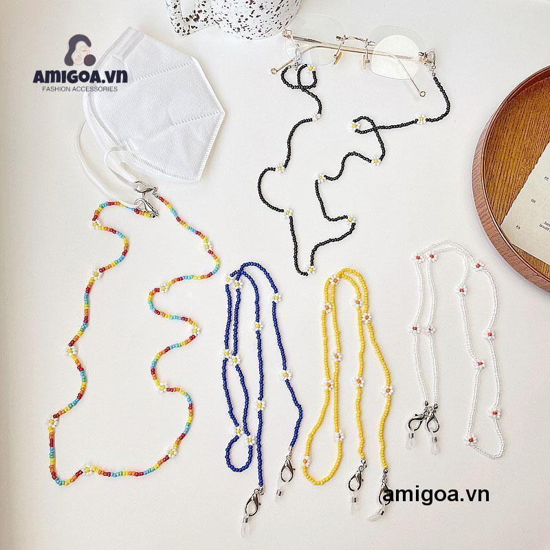 ✨✨Chuỗi Hạt Gạo Dệt Kim Và Hoa Nhỏ Đa Năng Làm Mặt Nạ Mắt Kính Cho Trẻ Em