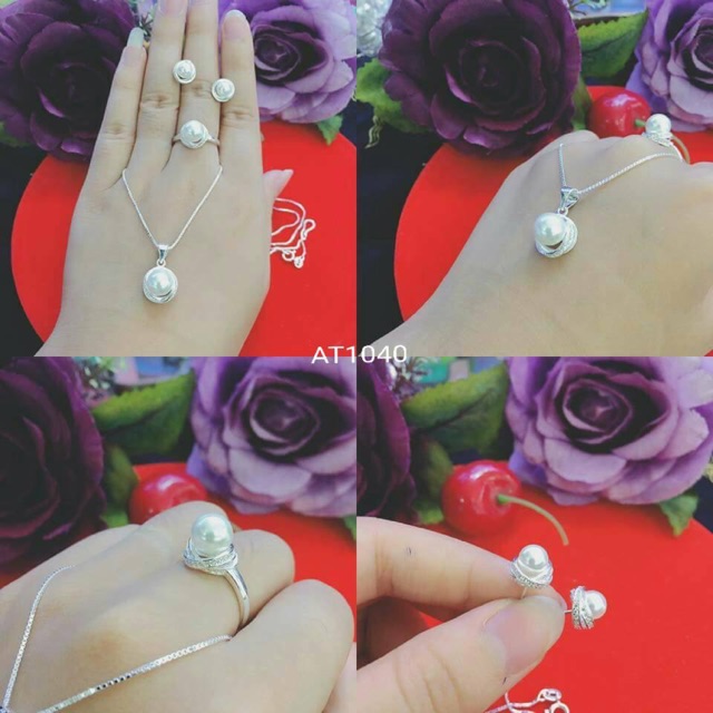 Bộ ngọc trai bạc 925