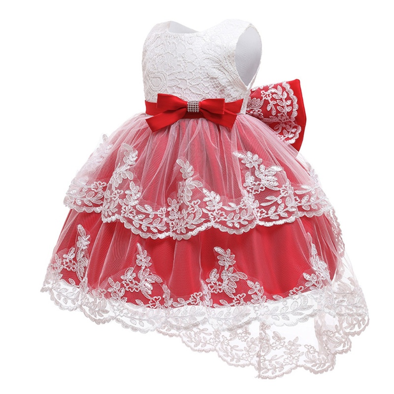 Đầm Công Chúa Không Tay Vải Tuyn Phối Ren Lưới Thêu Hoa Xinh Xắn Cho Bé Gái