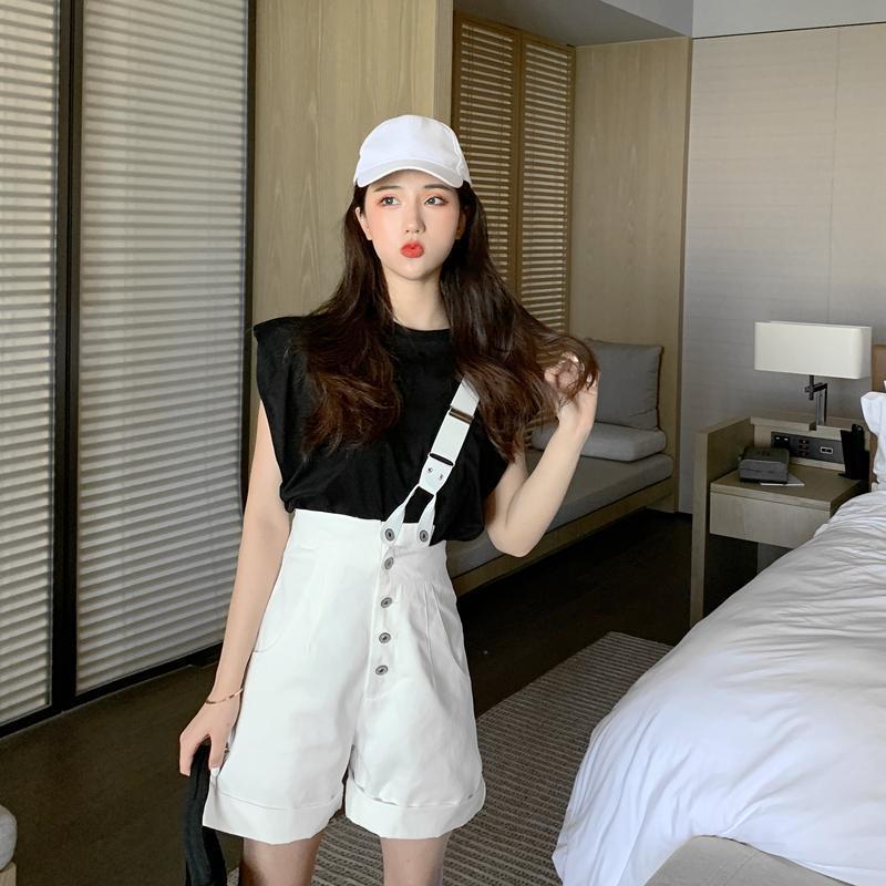 Quần Yếm Ngắn Lưng Cao Phong Cách Hàn Quốc Size S-5xl