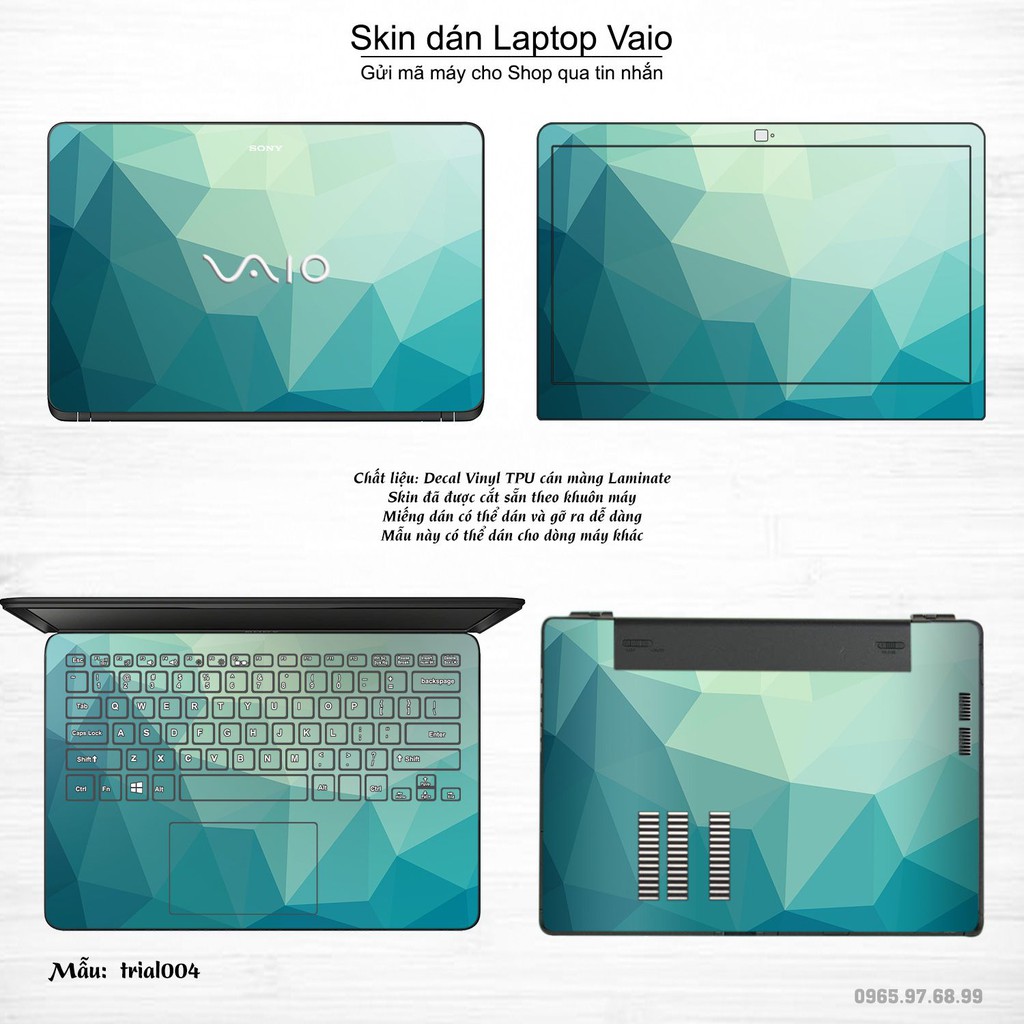 Skin dán Laptop Sony Vaio in hình Đa giác (inbox mã máy cho Shop)