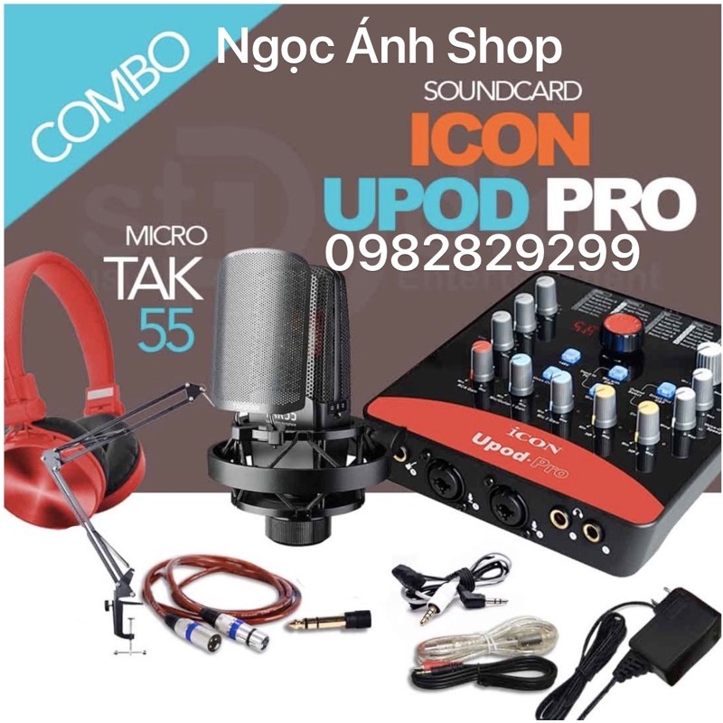 Combo Micro Cao Cấp Takstar TAK55 + Sound Card Icon Upod Pro – Chuyên Thu âm, Hát karaoke Livestream Bh 2 Năm