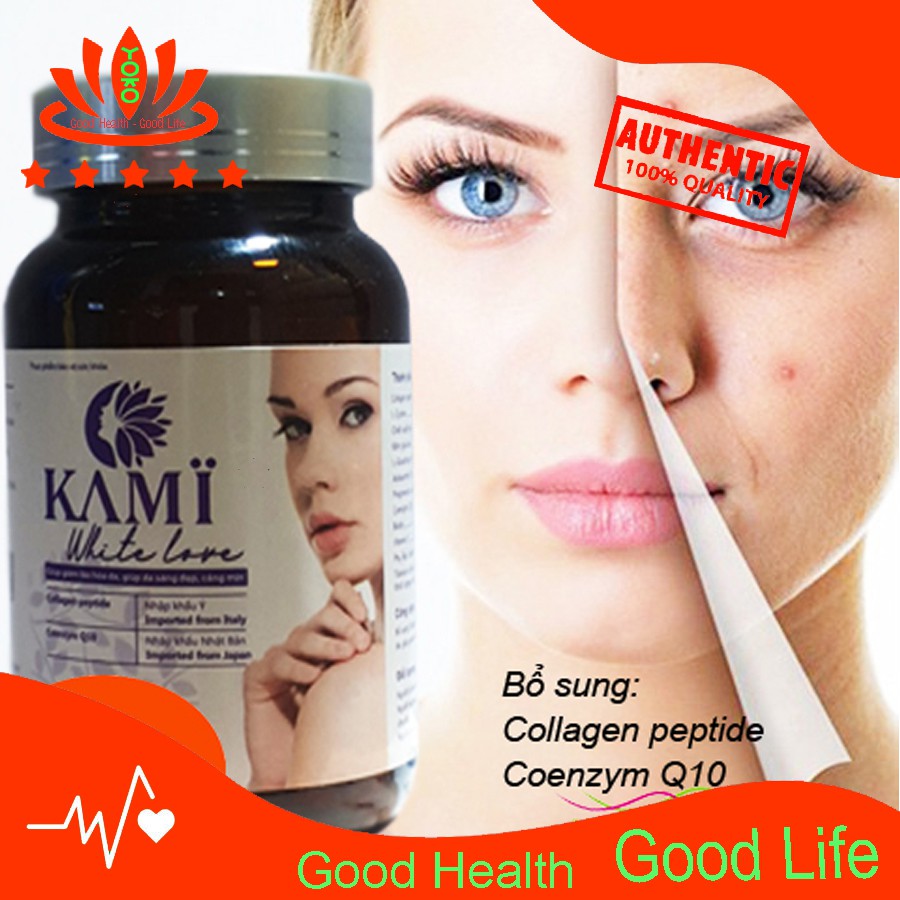 [Hồi Xuân] Bổ Sung Collagen Thủy Phân KAMI WHITE LOVE 50 viên Collagen Nhập Khẩu Ý - Yoko Pharma