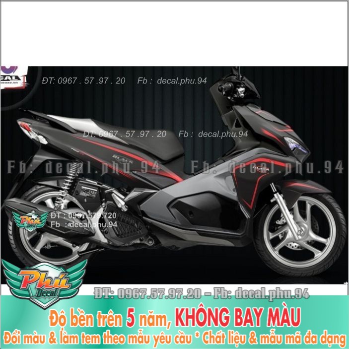 Tem rời Aribalde Chỉ đỏ xe đen nhám (B) -1