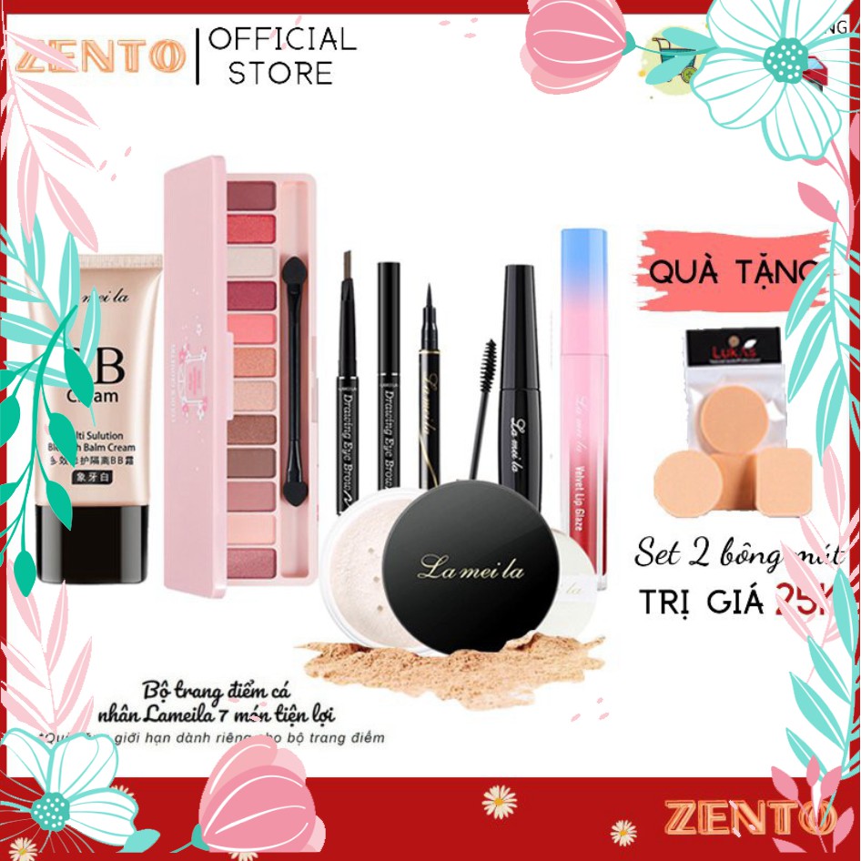 ( SHOP 229 ) ( Hàng sẵn ) Bộ trang điểm đầy đủ LAMEILA 7 món makeup đầm nữ xinh Kem BB, Phấn phủ, Phấn mắt, Mascara, Kẻ 
