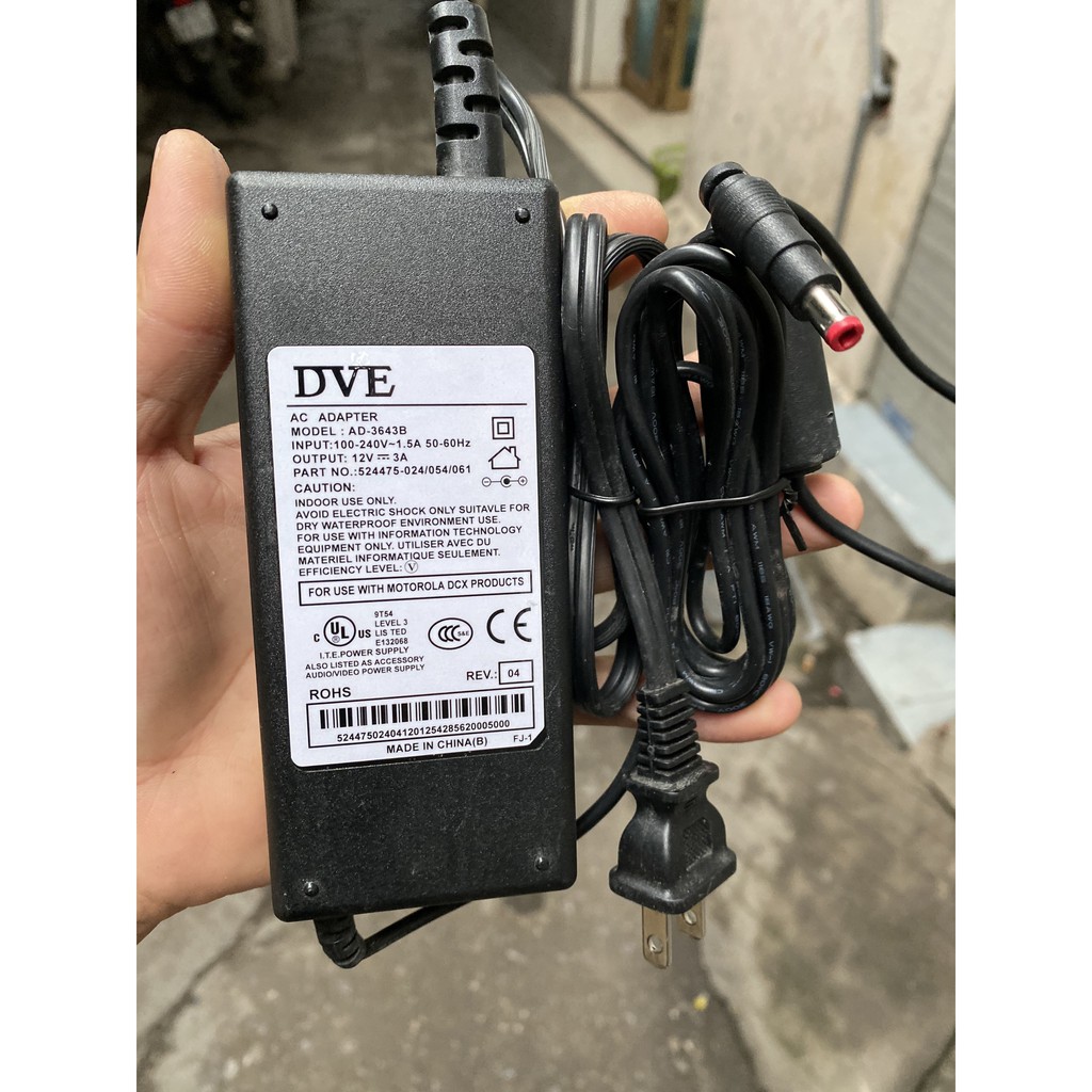 Nguồn 12v 3A DVE dùng cho màn hình , nguồn camera