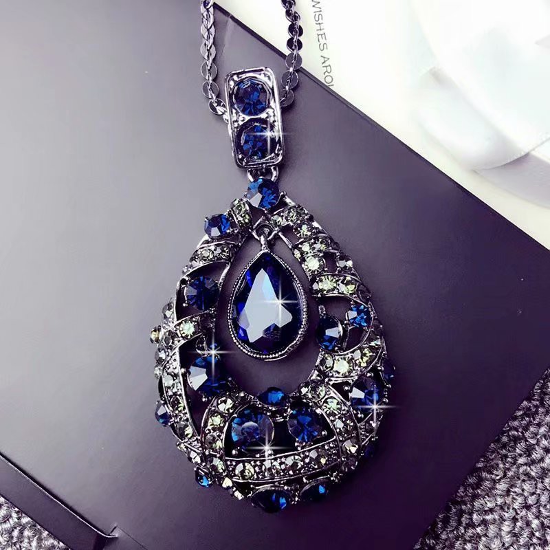 Dây chuyền giọt nước đính đá lấp lánh damdutiecmaxi2019