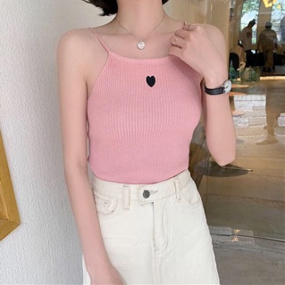 Áo yếm len thêu tim