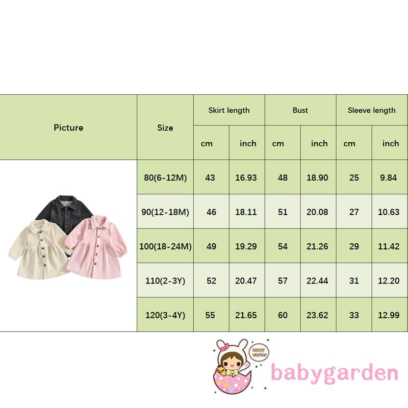 Đầm Nhung Chữ A Tay Dài Cổ Bẻ Cài Khuy Thời Trang Cho Bé Gái 6 Tháng - 4 Tuổi