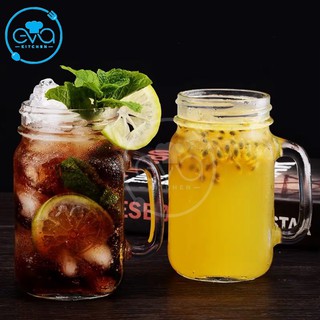Combo 2 Ly Quai Thuỷ Tinh Trơn Thân Vuông Đựng Trà Sữa Lớn 650 Ml Kèm Nắp Đậy Kín Và Nắp Có Lỗ Cắm Ống Hút M1114